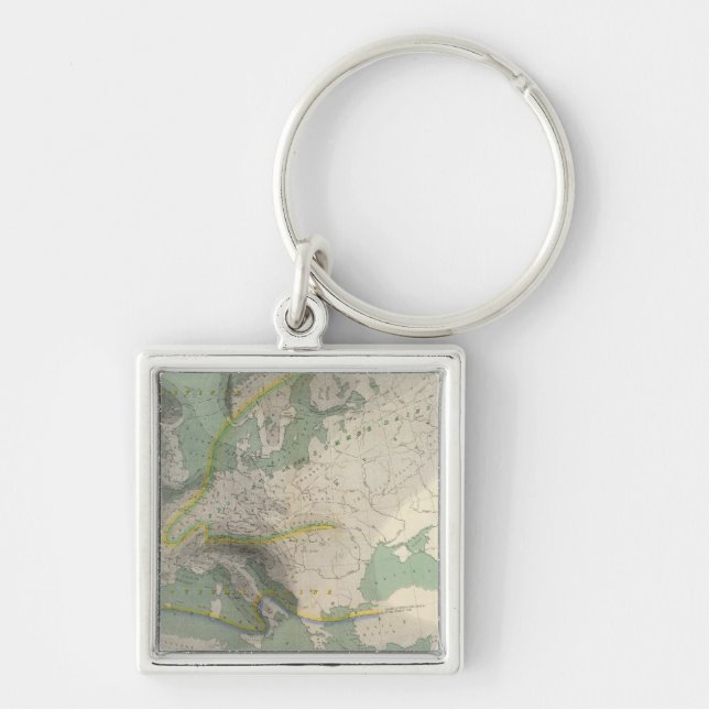 Hyetographic map Europe Keychain (Front)