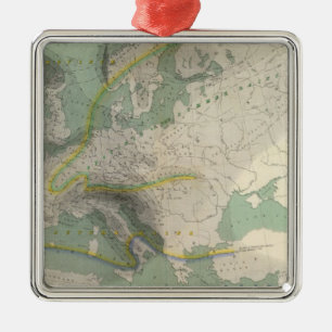 Hyetographic map Europe Metal Ornament