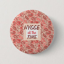HYGGE all the Time Cozy Pink Paisley button