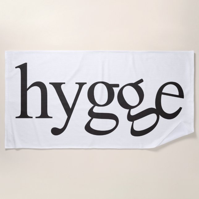 Hygge Black and White Beach Towel (Front)