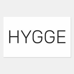 Hygge Black Rectangular Sticker