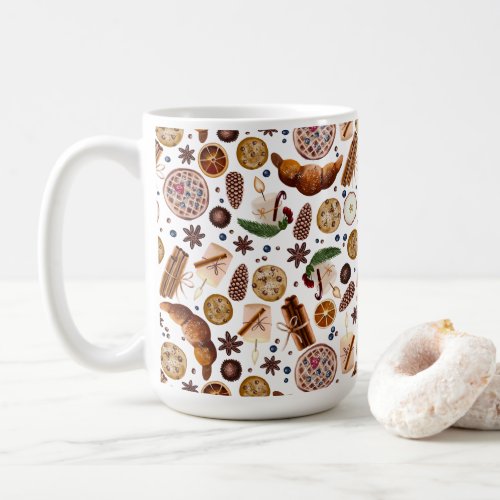 Hygge Christmas Cookie Pattern Coffee Mug