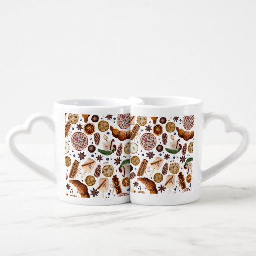 Hygge Christmas Cookie Pattern Coffee Mug Set