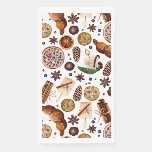 Hygge Christmas Cookie Pattern Paper Guest Towels