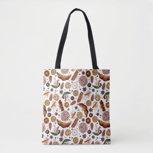 Hygge Christmas Cookie Pattern Tote Bag
