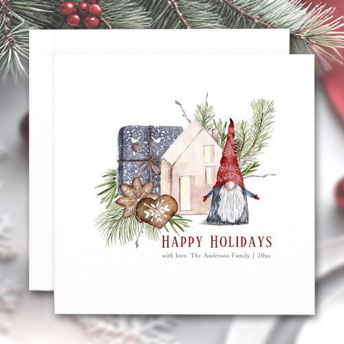 Hygge Christmas Cute Gnome Nordic Holiday Card