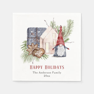 Hygge Christmas Cute Gnome Nordic Holidays Napkins