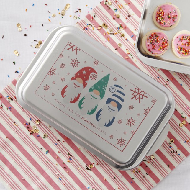 Hygge Christmas Gnome for the Holidays Snowflakes Cake Pan (In Situ)