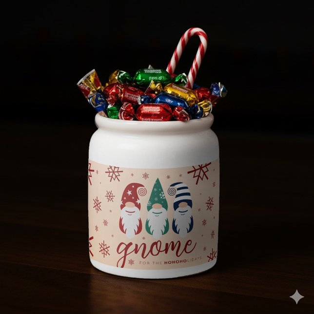 Hygge Christmas Gnome for the Holidays Snowflakes Candy Jar (Gnome for the Holidays Candy Jar Cover Photo)