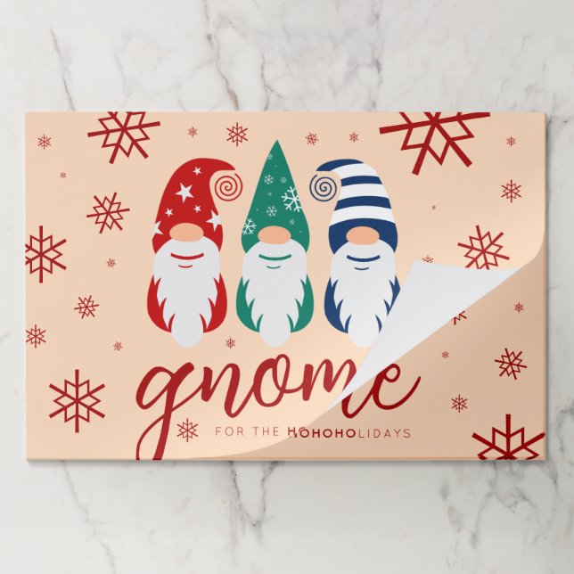 Hygge Christmas Gnome for the Holidays Snowflakes Paper Pad (Folded)