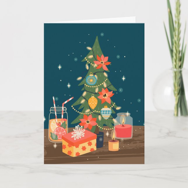 Hygge Christmas Tree Holiday Card (Front)