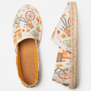 hygge cottagecore tea garden bicycle espadrilles