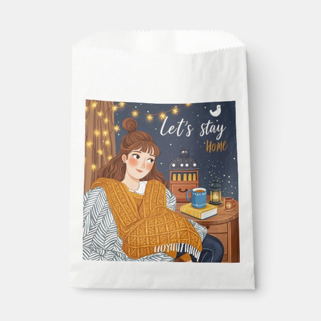 Hygge Cozy Candlelight Night Celebrate  Favor Bag (Front)