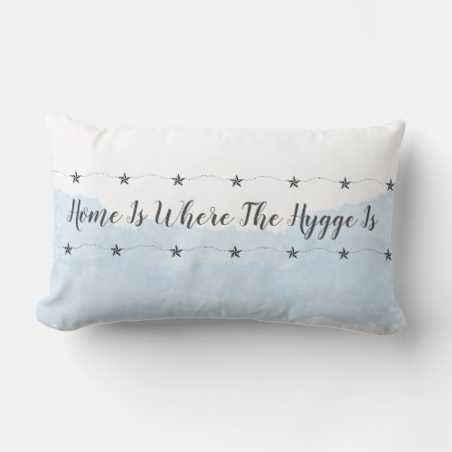 Hygge Cozy Home Quote  Brushstrokes Lumbar Pillow