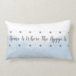 Hygge Cozy Home Quote & Brushstrokes Lumbar Pillow