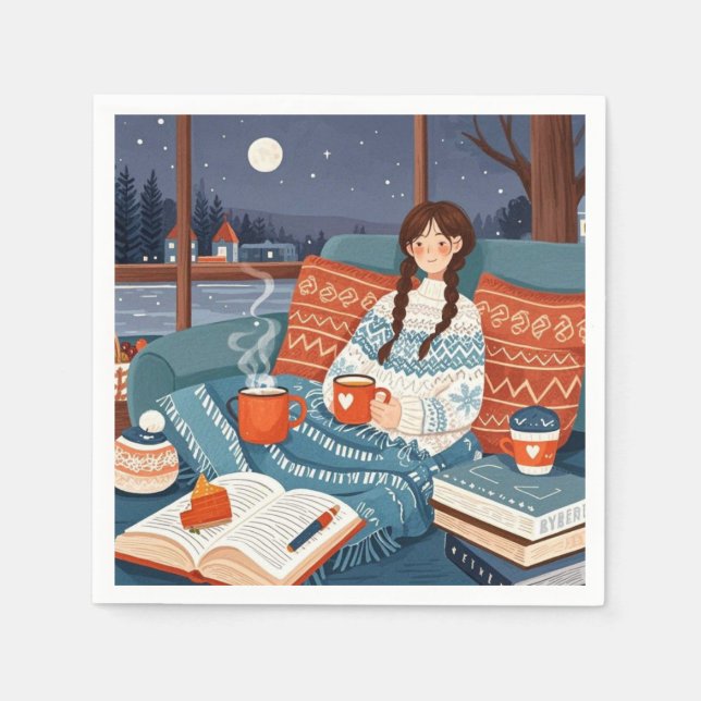Hygge Cozy Night _ Celebrate cozy nights Napkins (Front)