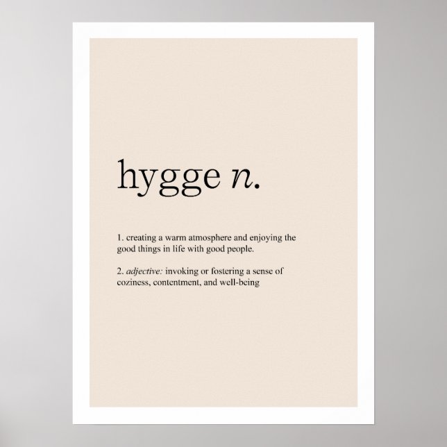 Hygge Definition Art Print (Front)