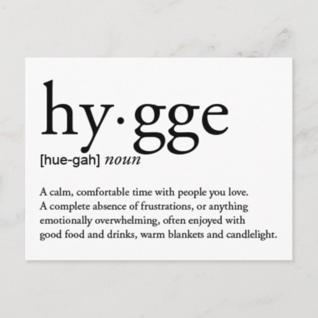 Hygge Definition Postcard (Front)