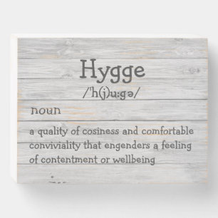 Hygge definition with pronunciation wooden box sig