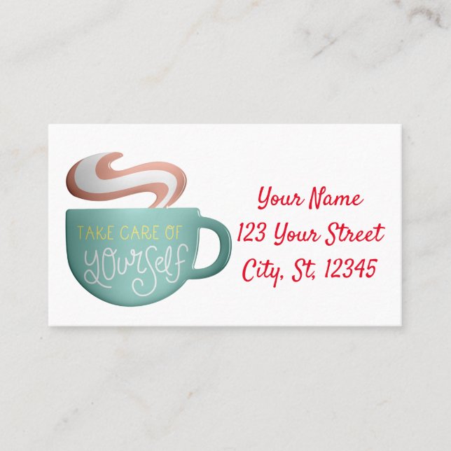 Hygge Drink Self-Care Thunder_Cove  Business Card (Front)
