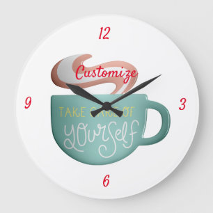 Hygge Drink Self-Care Thunder_Cove Large Clock