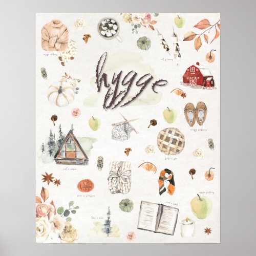 Hygge Fall Print Autumn October 