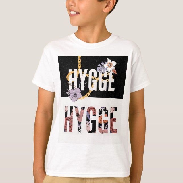 HYGGE Floral T-Shirt – Cozy Nordic Aesthetic with  (Front)