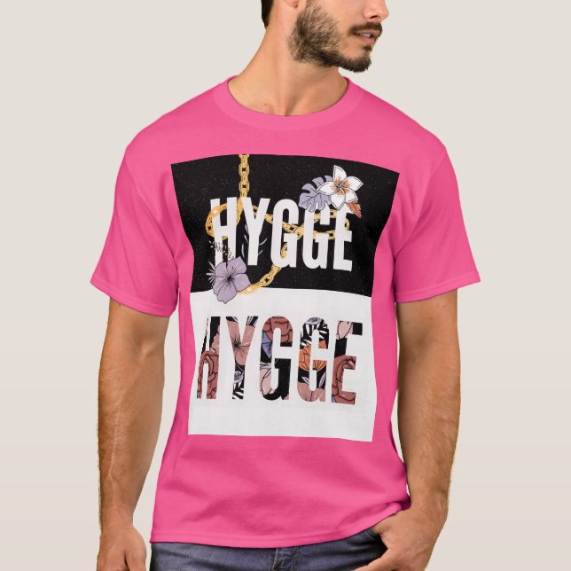 HYGGE Floral T-Shirt – Cozy Nordic Aesthetic with  (Front)