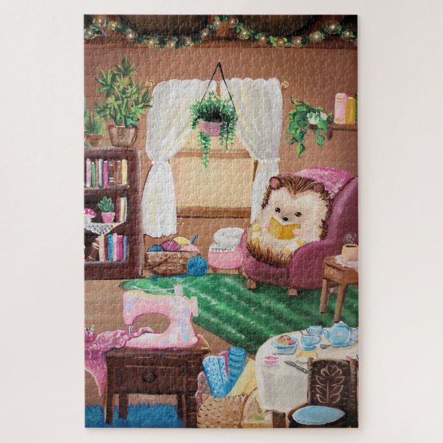 Hygge Hedgehog Jigsaw Puzzle (Vertical)