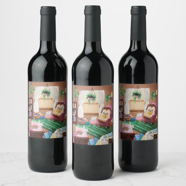 Hygge Hedgehog Wine Label (Bottles)