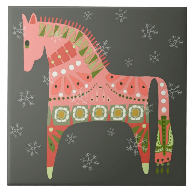 Hygge Horse Ceramic Kitchen Tile (Front)