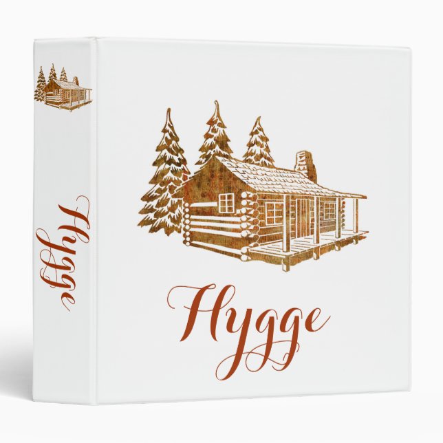 Hygge Log Cabin in the Woods 3 Ring Binder (Front/Spine)