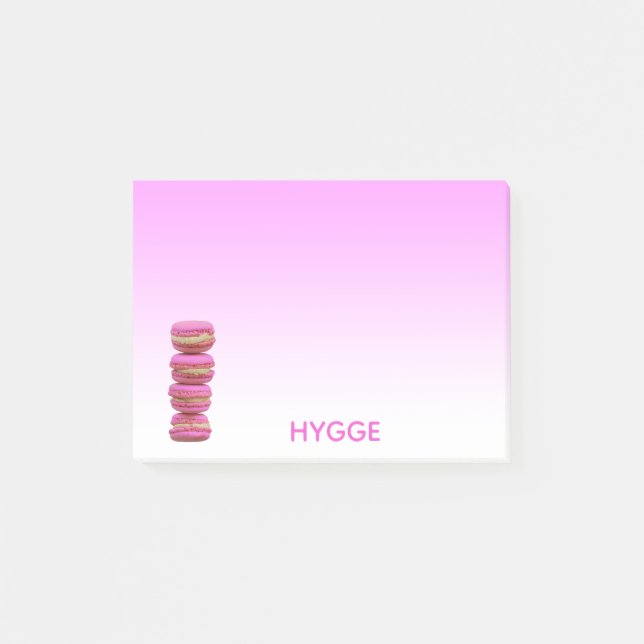 Hygge macarons pink white post-it notes (Front)