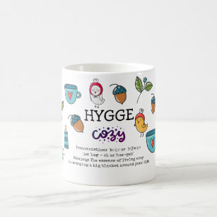 Hygge - Meaning and Pronunciation Cute Doodles Coffee Mug