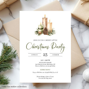 Hygge Minimal Sage Green Nordic Christmas Party Invitation