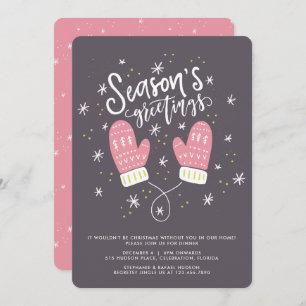 Hygge Mittens Christmas Holiday Party Invitation