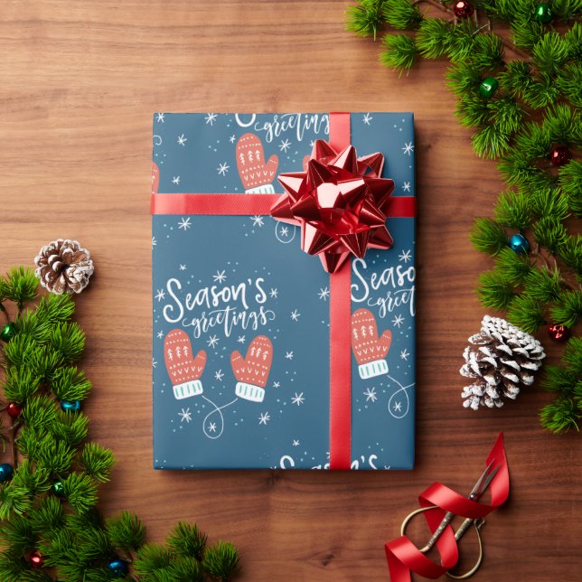 Hygge Mittens Christmas Holiday Wrapping Paper (Holiday Gift)