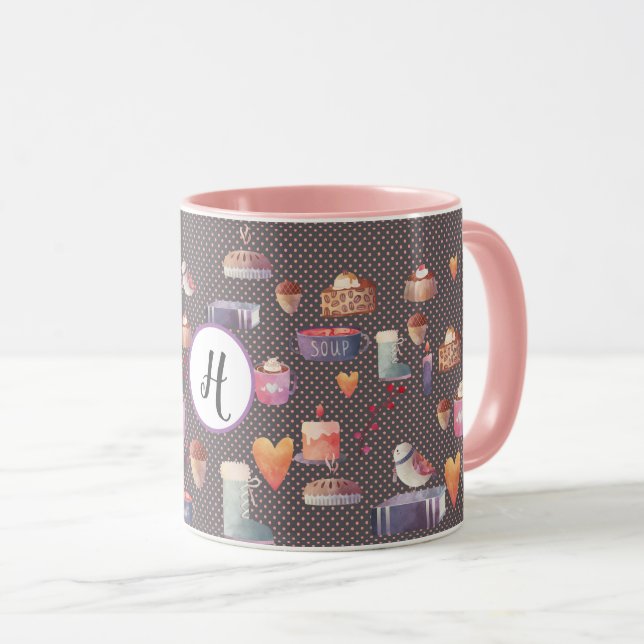 Hygge Mugs Cozy Life Personalized Pretty Folk Art (Front Right)