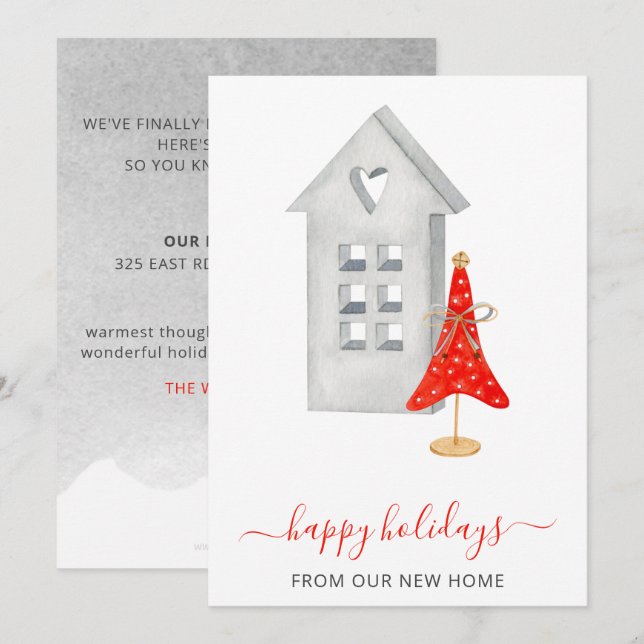 Hygge New Home Weve Moved Holiday Card (Front/Back)