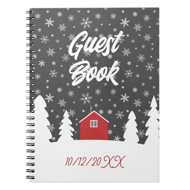 hygge red white guest book (Front)