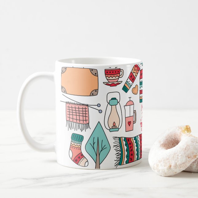 Hygge Red White Mug (With Donut)