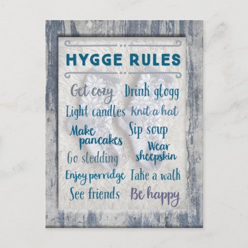 Hygge Rules Postcard