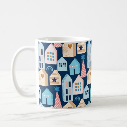 Hygge Scandinavian Nordic Houses Christmas pattern Coffee Mug