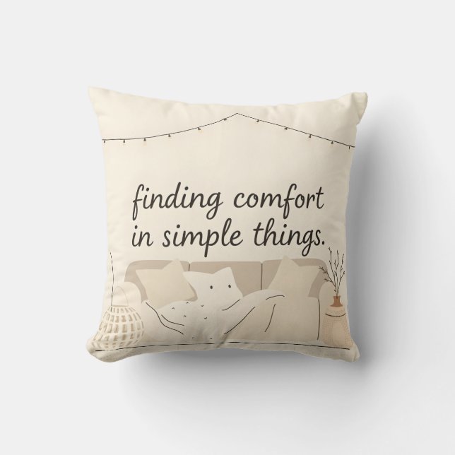 Hygge Throw Pillow | Cozy Scandinavian Home Decor (Front)