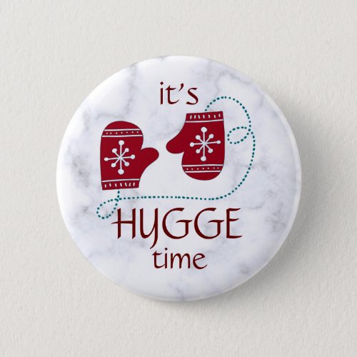 Hygge Time Nordic Red Mittens Vintage Holiday Button