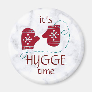 Hygge Time Nordic Red Mittens Vintage Holiday Magnet
