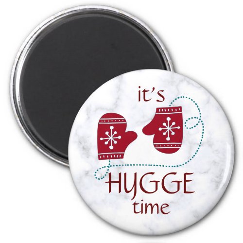 Hygge Time Nordic Red Mittens Vintage Holiday Magnet