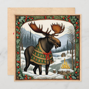 Hygge Winter Moose Holiday Card