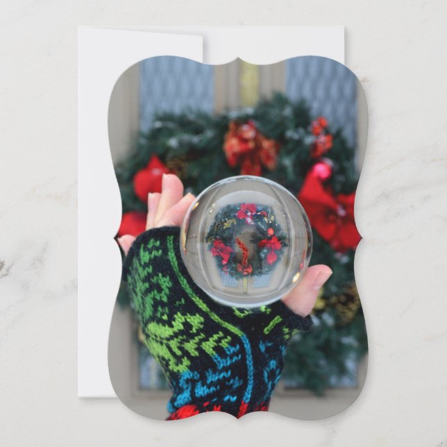 Hygge Wreath Snow Globe Christmas card (Front)