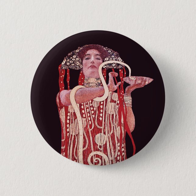 Hygieia by Gustav Klimt  Button (Front)